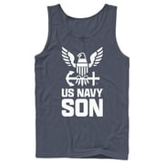 Men's United States Navy Official Eagle Logo Son  Tank Top Navy Blue X Large