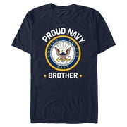 Men's United States Navy Proud Brother Logo  Graphic Tee Navy Blue X Large