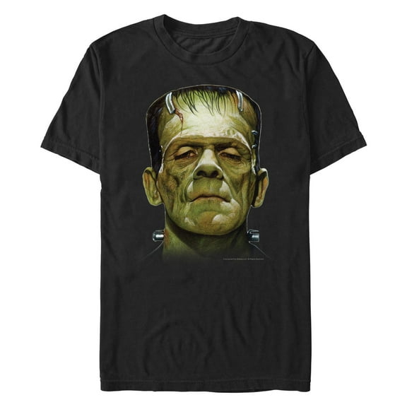 Men's Universal Monsters Big Frankenstein's Creature Head Graphic Tee Black 2X Large