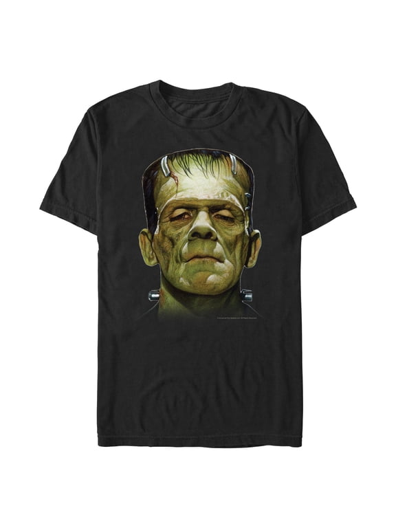 Men's Universal Monsters Big Frankenstein's Creature Head Graphic Tee Black 3X Large