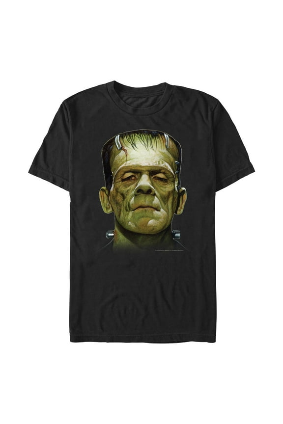 Men's Universal Monsters Big Frankenstein's Creature Head Graphic Tee Black X Large