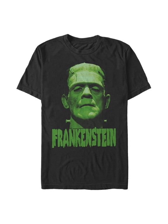 Men's Universal Monsters Frankenstein's Creature Logo Graphic Tee Black X Large