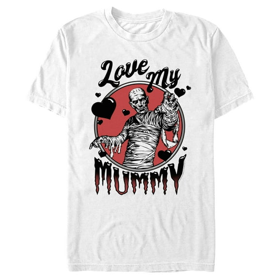 Men's Universal Monsters Mother's Day Love My Mummy  Graphic Tee White 2X Large