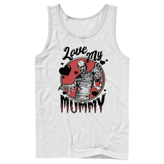 Men's Universal Monsters Mother's Day Love My Mummy  Tank Top White X Large