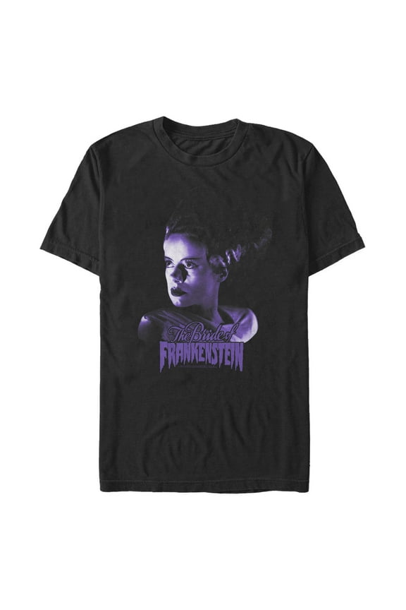 Men's Universal Monsters The Bride of Frankenstein Logo Graphic Tee Black 2X Large
