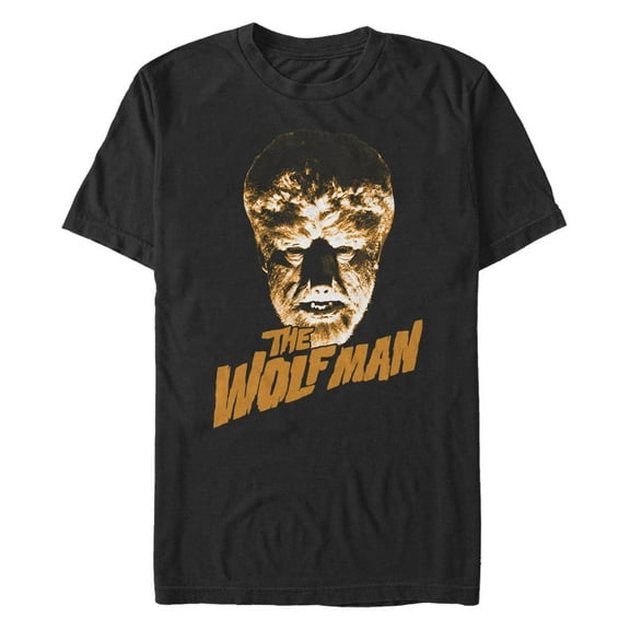 Men's Universal Monsters The Wolfman Logo Graphic Tee Black 2X Large