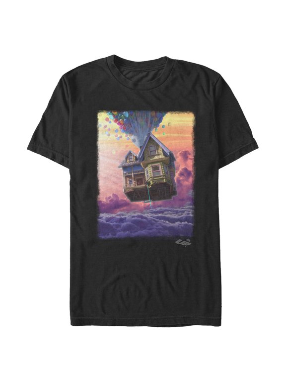 Men's Up Floating House Sunset Graphic Tee Black 2X Large