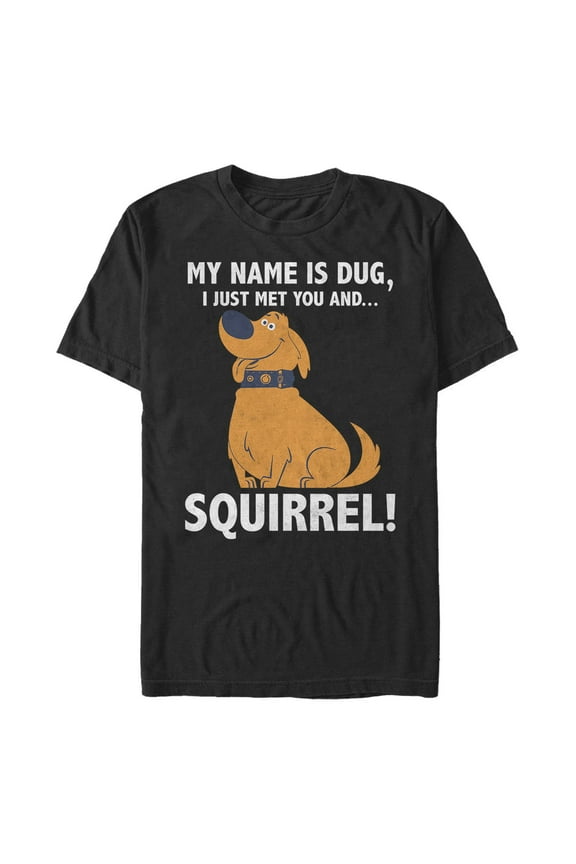 Men's Up My Name Is Dug Squirrel Graphic T-Shirt