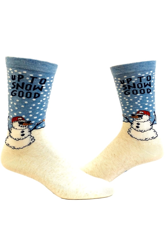 Men's Up to Snow Good Socks Funny Christmas Winter Weather Snowman Novelty Footwear