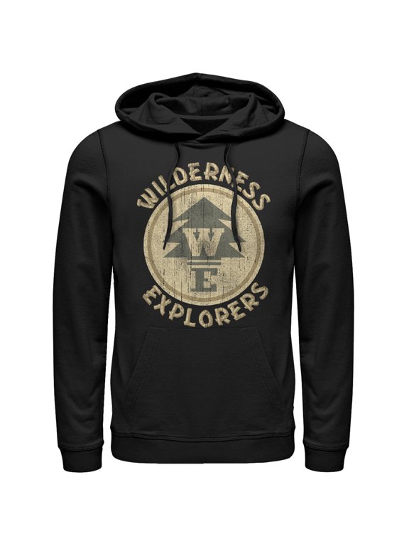 Men's Up Wilderness Explorer Badge Pull Over Hoodie Black Medium
