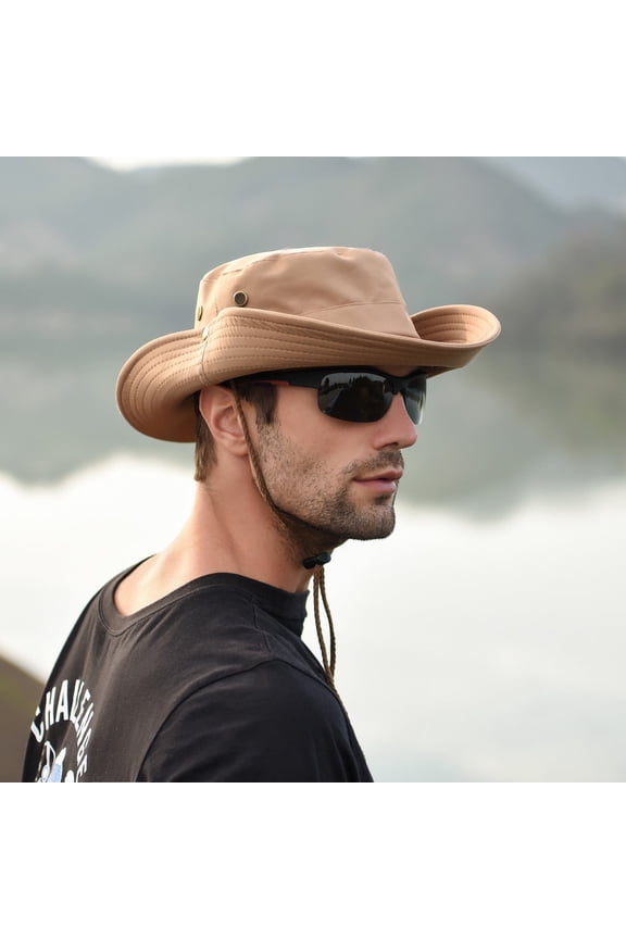 Men's Upf 50+ Folda Fishing Hat - Breatha Mesh Sun Hat with Neck Flap (Beige/Khaki/Navy/More) Under 5$, Summer Outdoor Sun Hat Protection Bucket Boonie , Khaki, One Size