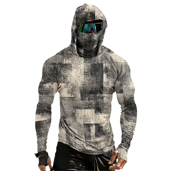 Men's Upf 50+ Hooded Shirts Long Sleeve Sun Protection Shirts Lightweight Outdoor Fishing Hoodies
