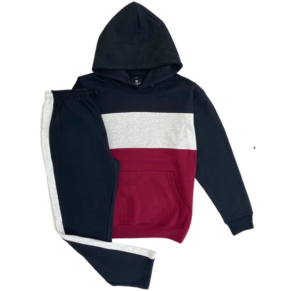 Men's Urban Edge Colorblock Pullover Hoodie & Straight Pant Co-Ord Set