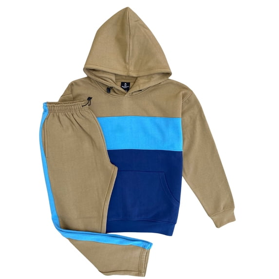 Men's Urban Edge Colorblock Pullover Hoodie & Straight Pant Co-Ord Set