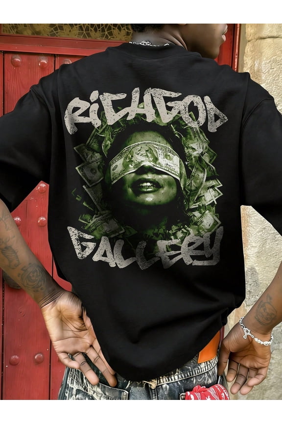 Men's Urban Streetwear Money Graphic T-Shirt
