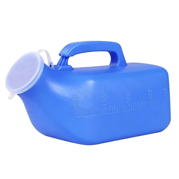 Men's Urinal Blue With Clear Measurement Scale 0.5 Gallon 1 Piece Portable Urinal For Elderly Patients