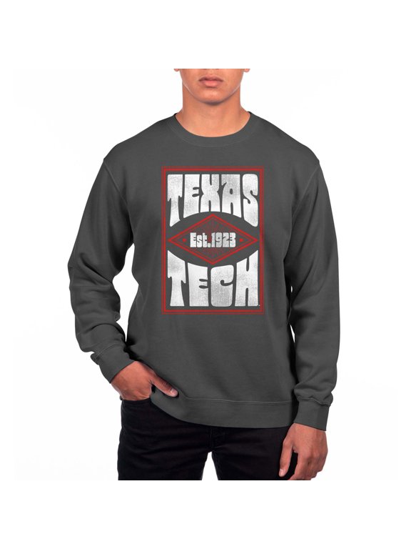 Men's Uscape Apparel Black Texas Tech Red Raiders Pigment Dyed Fleece Crewneck Sweatshirt