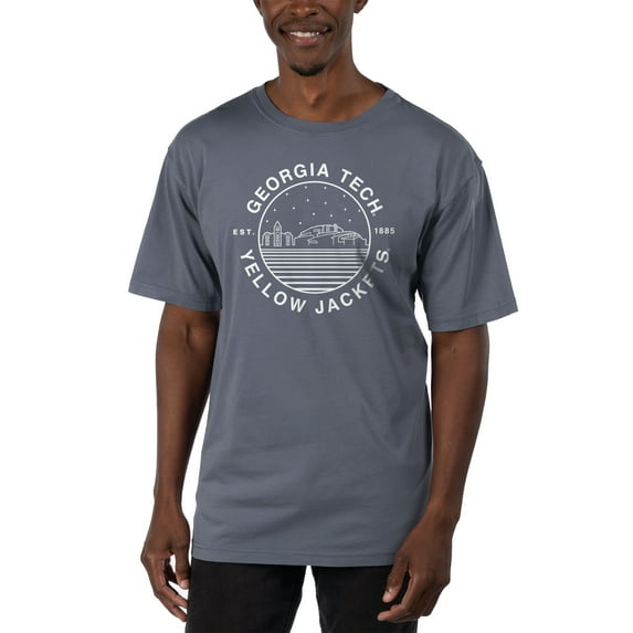 Men's Uscape Apparel Blue Georgia Tech Yellow Jackets Garment Dyed T-Shirt