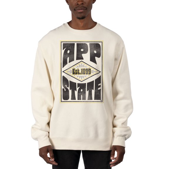 Men's Uscape Apparel Cream Appalachian State Mountaineers Premium Heavyweight Pullover Sweatshirt