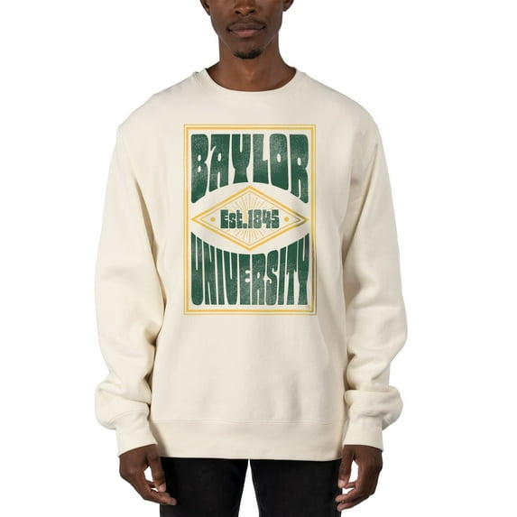 Men's Uscape Apparel Cream Baylor Bears Premium Heavyweight Pullover Sweatshirt