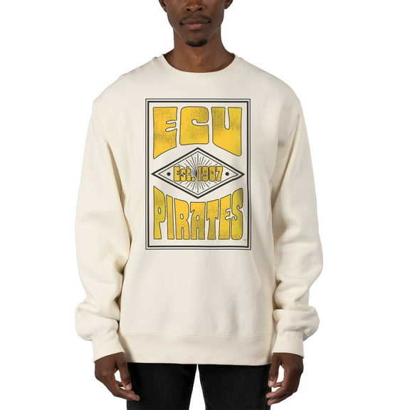 Men's Uscape Apparel Cream ECU Pirates Premium Heavyweight Pullover Sweatshirt