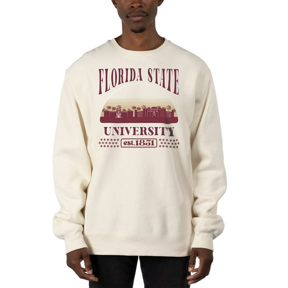 Men's Uscape Apparel Cream Florida State Seminoles Premium Heavyweight Pullover Sweatshirt