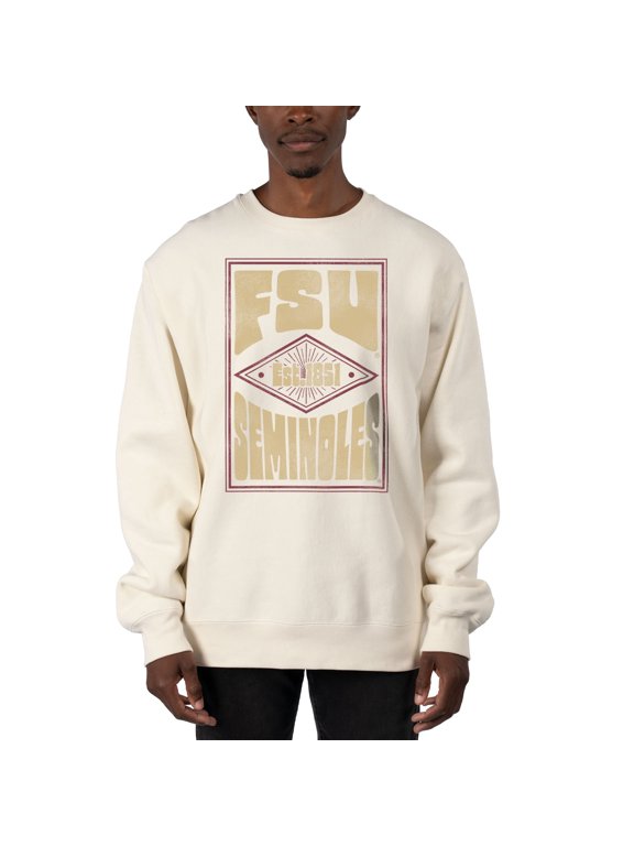 Men's Uscape Apparel Cream Florida State Seminoles Premium Heavyweight Pullover Sweatshirt
