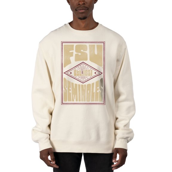 Men's Uscape Apparel Cream Florida State Seminoles Premium Heavyweight Pullover Sweatshirt