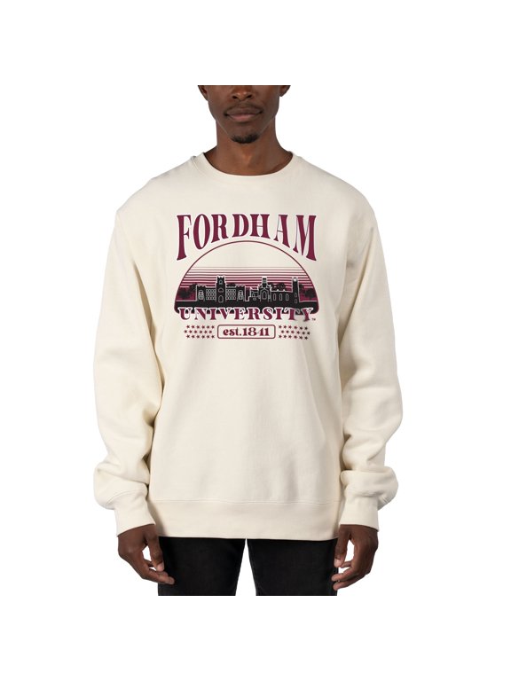 Men's Uscape Apparel Cream Fordham Rams Premium Heavyweight Pullover Sweatshirt