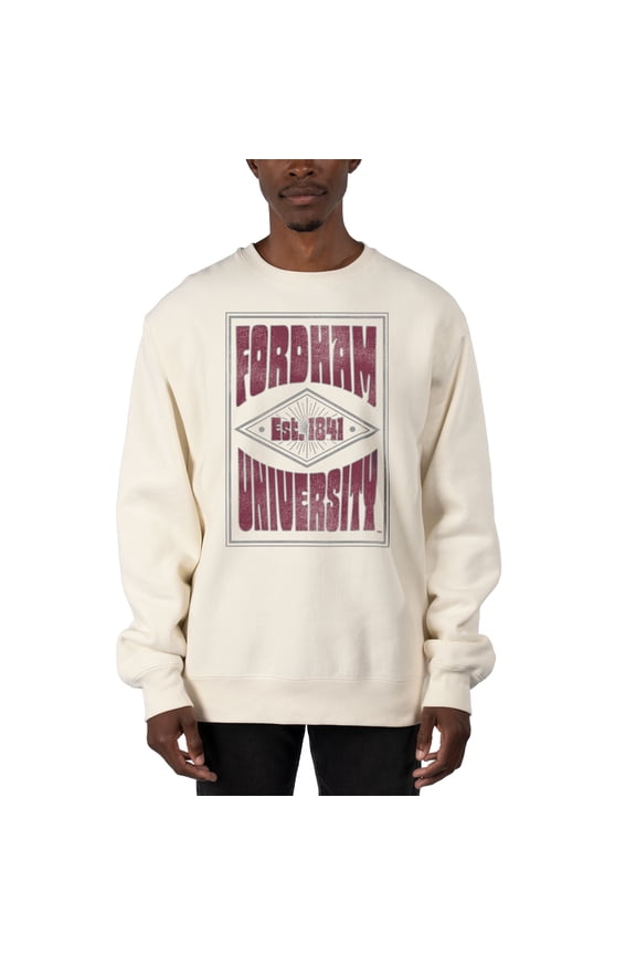 Men's Uscape Apparel Cream Fordham Rams Premium Heavyweight Pullover Sweatshirt