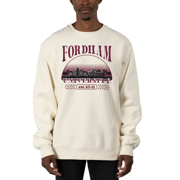 Men's Uscape Apparel Cream Fordham Rams Premium Heavyweight Pullover Sweatshirt
