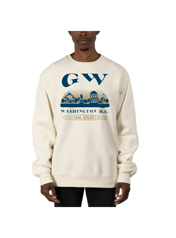 Men's Uscape Apparel Cream George Washington University Premium Heavyweight Pullover Sweatshirt