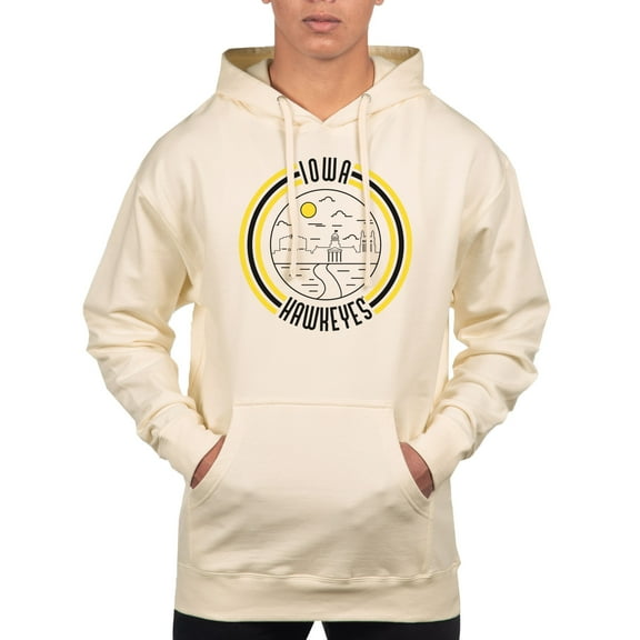 Men's Uscape Apparel Cream Iowa Hawkeyes Standard Pullover Hoodie