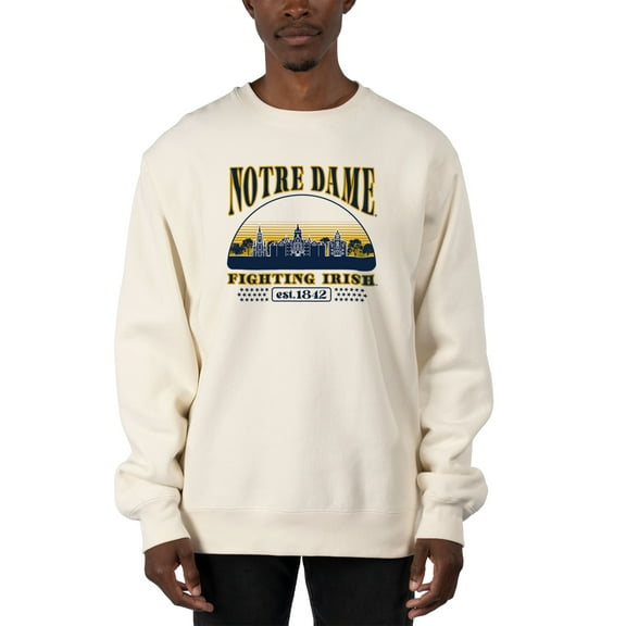 Men's Uscape Apparel Cream Notre Dame Fighting Irish Premium Heavyweight Pullover Sweatshirt