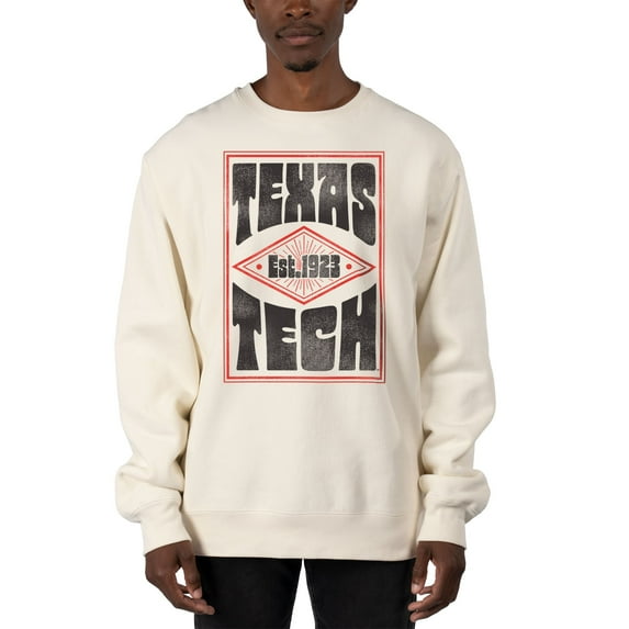 Men's Uscape Apparel Cream Texas Tech Red Raiders Premium Heavyweight Pullover Sweatshirt