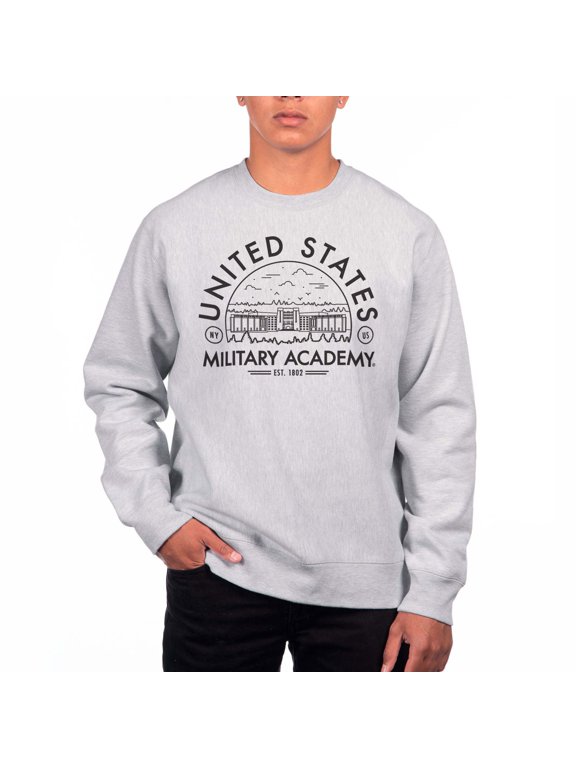 Men's Uscape Apparel Gray Army Black Knights Premium Heavyweight Crew Neck Sweatshirt
