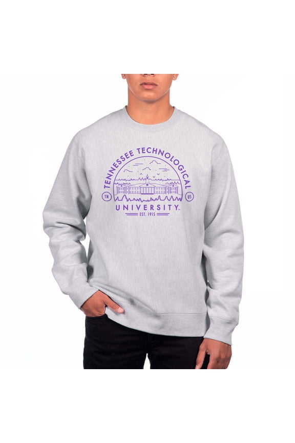 Men's Uscape Apparel Gray Tennessee Tech Golden Eagles Premium Heavyweight Crew Neck Sweatshirt