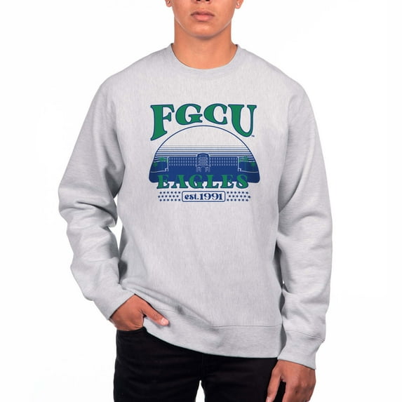 Men's Uscape Apparel Heather Gray Florida Gulf Coast Eagles Premium Heavyweight Crewneck Sweatshirt