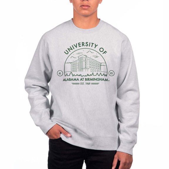 Men's Uscape Apparel Heather Gray UAB Blazers Premium Heavyweight Pullover Sweatshirt