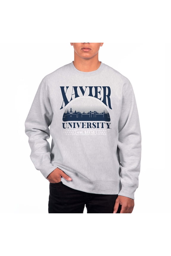 Men's Uscape Apparel Heather Gray Xavier Musketeers Premium Heavyweight Pullover Sweatshirt