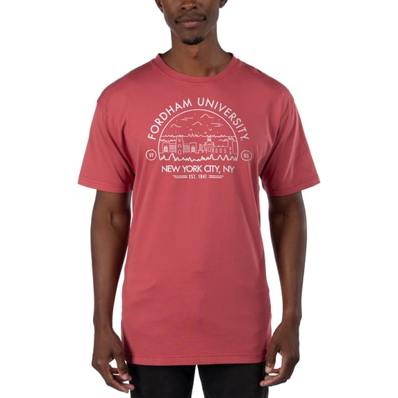 Men's Uscape Apparel Light Red Fordham Rams Garment Dyed T-Shirt