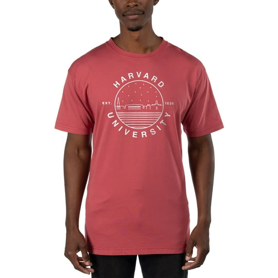Men's Uscape Apparel Light Red Harvard Crimson Garment Dyed T-Shirt