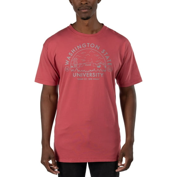 Men's Uscape Apparel Light Red Washington State Cougars Garment Dyed T-Shirt