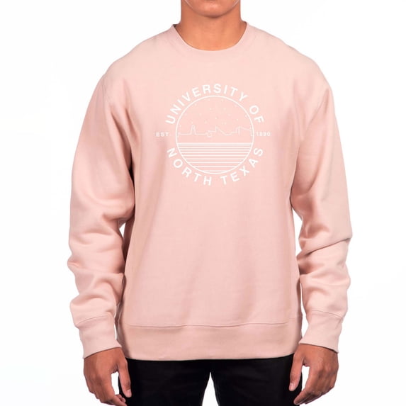 Men's Uscape Apparel Pink North Texas Mean Green Premium Fleece Crew Neck Sweatshirt