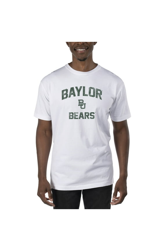 Men's Uscape Apparel White Baylor Bears Garment Dyed T-Shirt