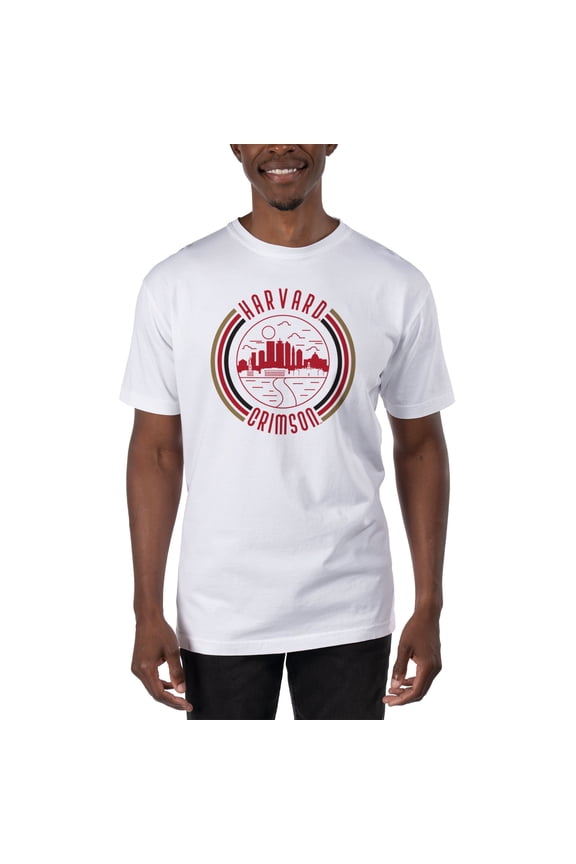 Men's Uscape Apparel White Harvard Crimson T-Shirt