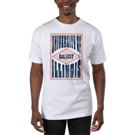 Men's Uscape Apparel White Illinois Fighting Illini T-Shirt