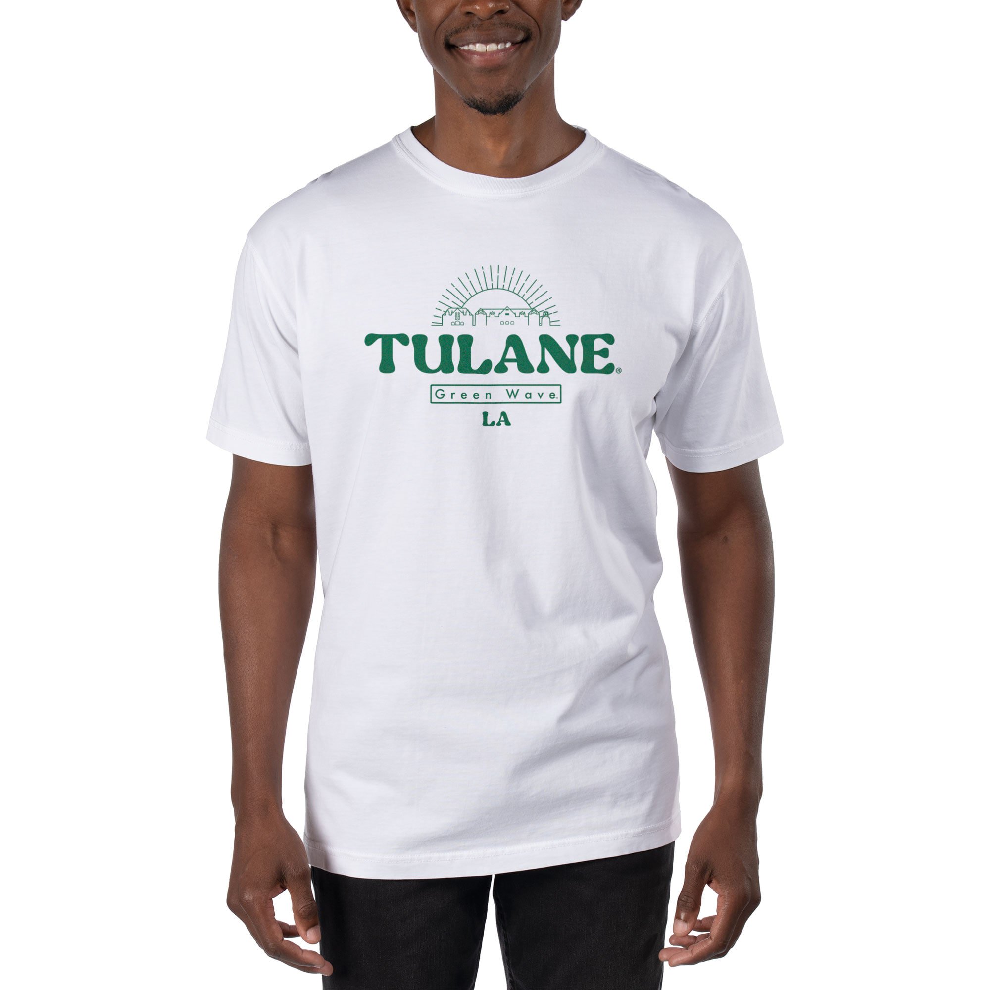 Youth Green Tulane Green Wave Team Logo Stripes T-Shirt