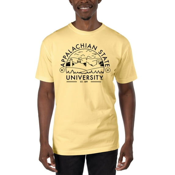 Men's Uscape Apparel Yellow Appalachian State Mountaineers Garment Dyed T-Shirt