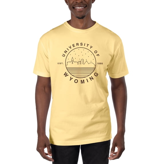 Men's Uscape Apparel Yellow Wyoming Cowboys Garment Dyed T-Shirt